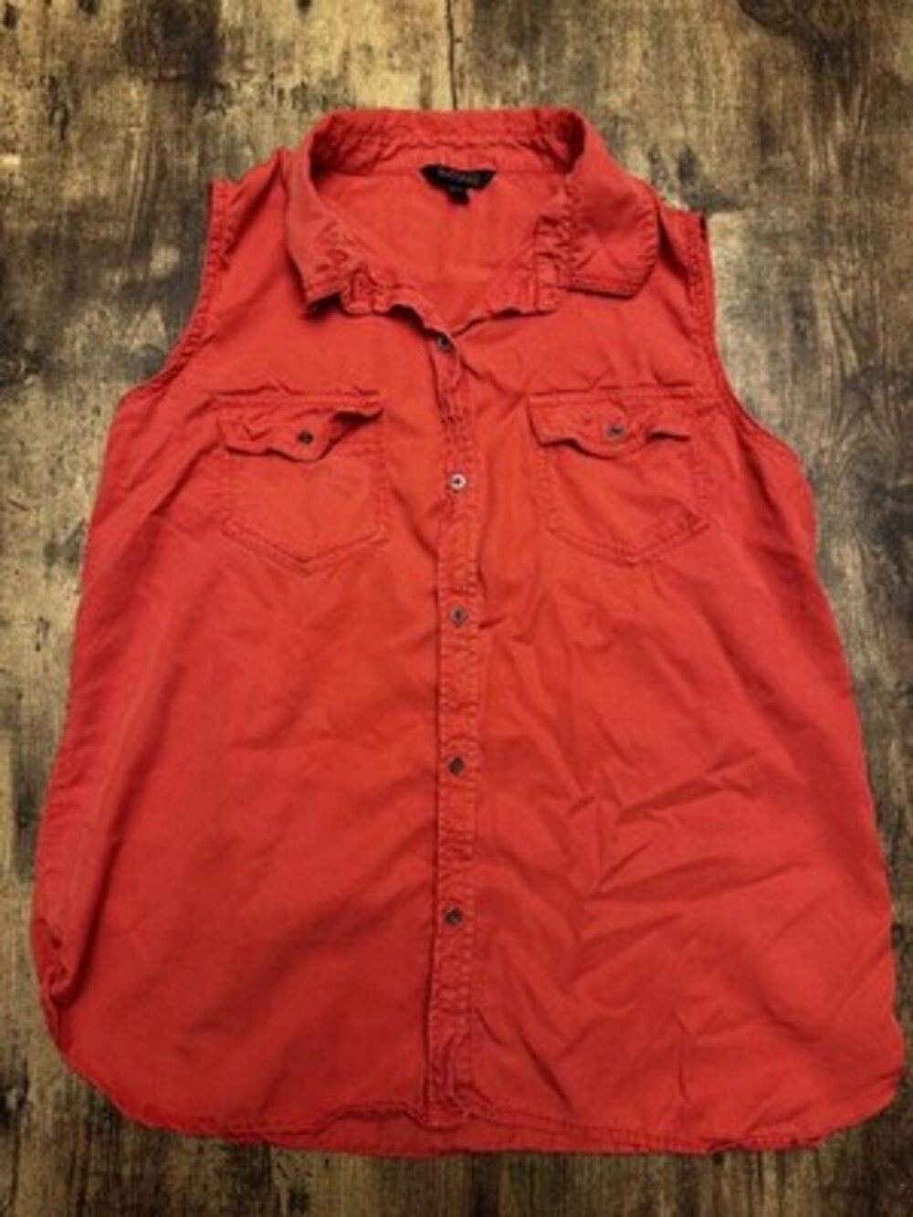 Buffalo David Bitton Red Sleeveless Button-Down Shirt